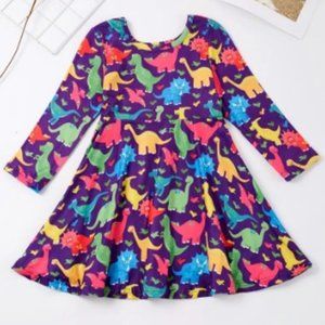 Boutique Dinosaur Long Sleeve Girls Dress
